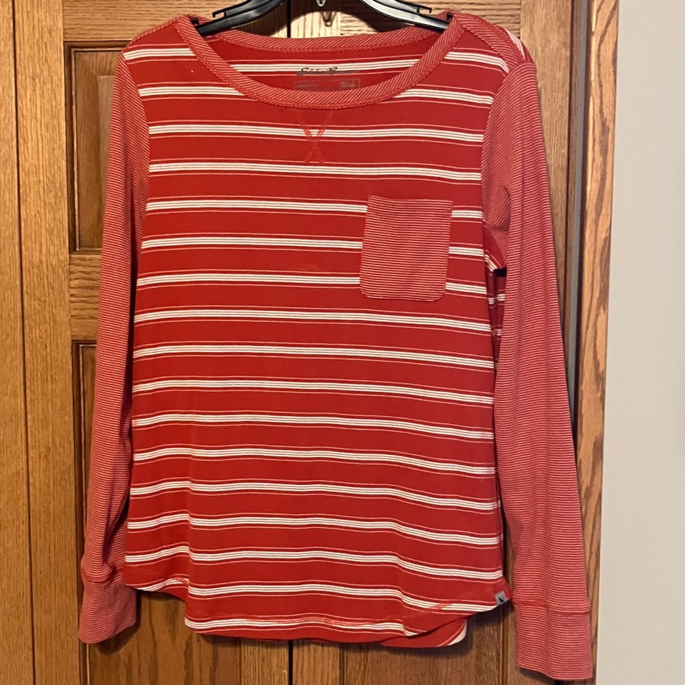 Eddie Bauer  Womens Size Large Shirt red  Cotten Top Shirt